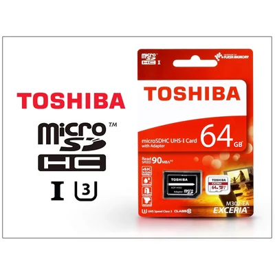 64 GB microSDHC™ UHS-I U3 Class 10 memóriakártya 90/30 + SD adapter - Exceria M302/EA