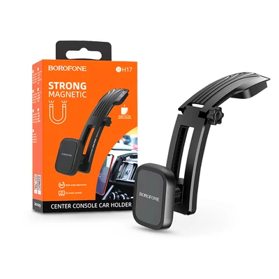 Borofone univerzális műszerfalra helyezhető mágneses PDA/GSM autós tartó - Borofone BH17 Center Console In-car Holder - fekete