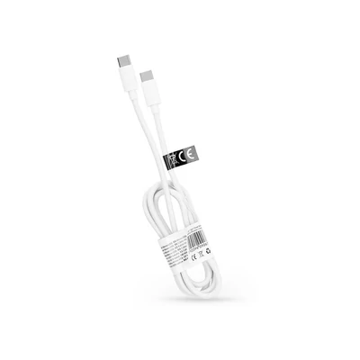 USB Type-C - Type-C adat- és töltőkábel 1 m-es vezetékkel - C293 PD 60W Cable for Type-C - 3A - fehér - ECO csomagolás