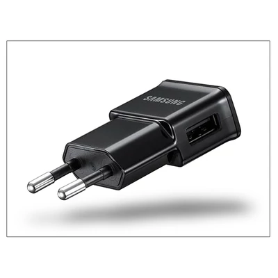Samsung gyári USB hálózati töltő adapter - 5V/1A - ETA0U81EBE/ETA0U80EBE black (ECO csomagolás)
