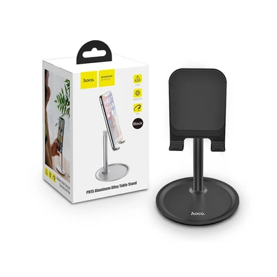 HOCO univerzális asztali telefon/tablet tartó 4,7-10" méretű készülékhez - HOCO PH15 Aluminium Alloy Table Stand - fekete
