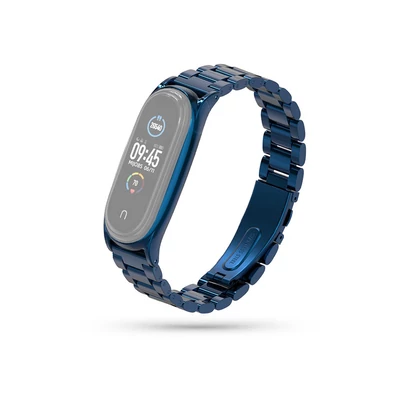 Xiaomi Mi Smart Band 5/Mi Smart Band 6 aktivitásmérőhöz fém szíj rozsdamentes acélból - kék