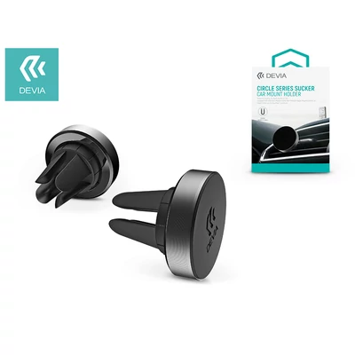 Univerzális szellőzőrácsba illeszthető mágneses autós tartó - Devia Circle Series Sucker Car Mount Holder - gray
