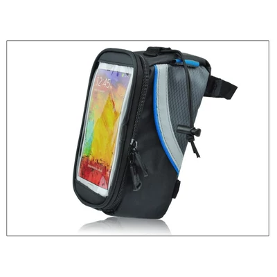 Univerzális kerékpárra szerelhető telefontartó táska max.4,8" méretű készülékekhez - Roswheel - fekete/szürke