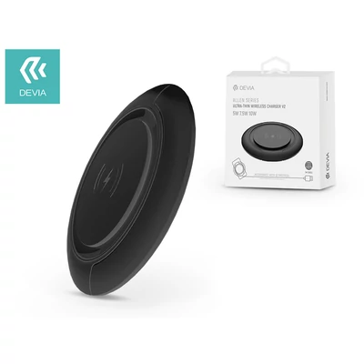 Devia Qi univerzális vezeték nélküli töltő állomás - 5V/2A - Devia Allen V.2 Wireless Charger - black - Qi szabványos
