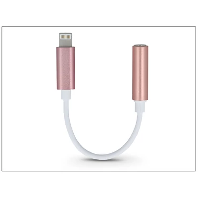 Lightning adapter 3,5 mm jack füllhallgatóhoz - pink/fehér