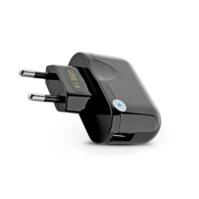 Univerzális USB hálózati töltő adapter - 5V/1A - fekete