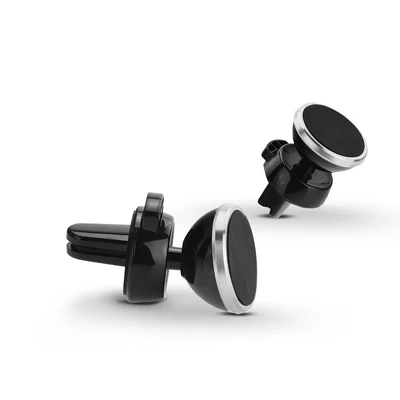 Univerzális szellőzőrácsba illeszthető mágneses PDA/GSM autós tartó - Fly C1502 - fekete/ezüst