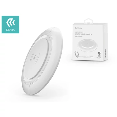 Devia Qi univerzális vezeték nélküli töltő állomás - 5V/2A - Devia Allen V.2 Wireless Charger - white - Qi szabványos