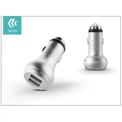 Devia Thor Dual USB szivargyújtós töltő adapter - 5V/2,4A - silver