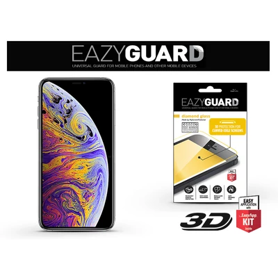 Apple iPhone XS Max/11 Pro Max gyémántüveg képernyővédő fólia - Diamond Glass 3D Fullcover - fekete