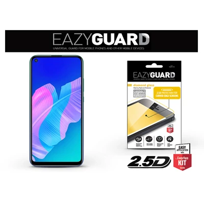 Huawei P40 Lite E gyémántüveg képernyővédő fólia - Diamond Glass 2.5D Fullcover - fekete