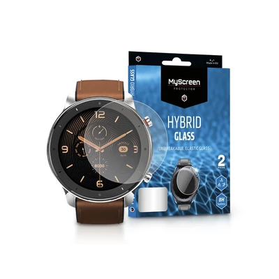 Xiaomi Huami Amazfit GTR (47 mm) rugalmas üveg képernyővédő fólia - MyScreen Protector Hybrid Glass - 2 db/csomag - transparent