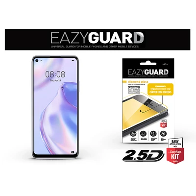 Huawei P40 Lite 5G gyémántüveg képernyővédő fólia - Diamond Glass 2.5D Fullcover - fekete