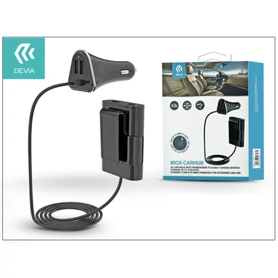 Devia szivargyújtó töltő adapter - Devia iBox Carhub 4xUSB - 5V/6,8A - black