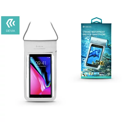 Univerzális vízálló védőtok max. 5,8" méretű készülékekhez - Devia Strong Waterproof Bag - silver