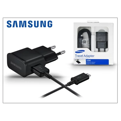 Samsung gyári USB hálózati töltő adapter + micro USB adatkábel - 5V/2A - EP-TA12EBEUGWW + ECB-DU4EBE black