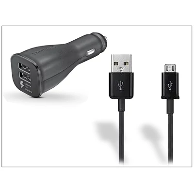 Samsung gyári USB szivargyújtós töltő adapter + micro USB adatkábel - 5V/2A - EP-LN920 Adaptive Fast Charging + ECC1DU4BBE black  (ECO csomagolás)