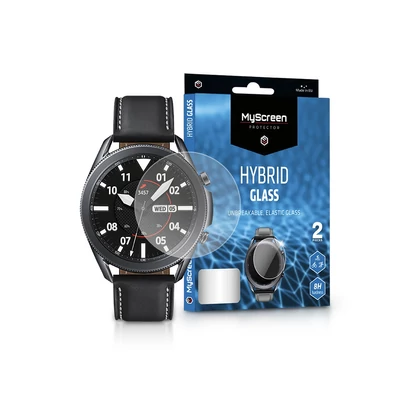 Samsung Galaxy Watch 3 (45 mm) rugalmas üveg képernyővédő fólia - MyScreen Protector Hybrid Glass - 2 db/csomag - transparent