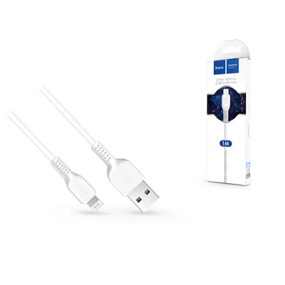 Apple iPhone Lightning USB töltő- és adatkábel 1 m-es vezetékkel - HOCO X20 Lightning Cable - 2.4A - fehér