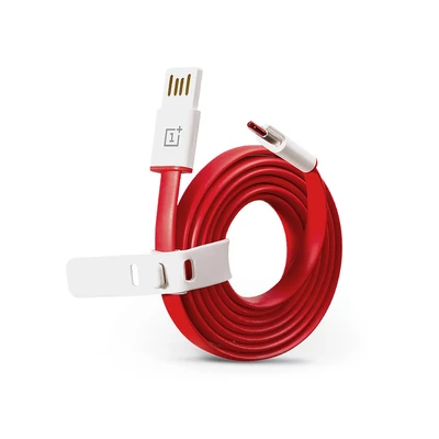 USB - USB Type-C gyári adat- és töltőkábel 100 cm-es vezetékkel - OnePlus Dash and Warp Charge 30 D401 Flat - red (ECO csomagolás)