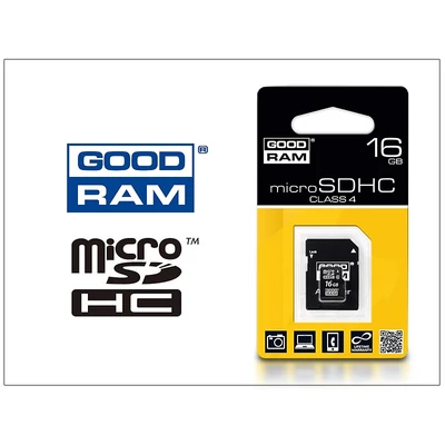 16 GB microSDHC™ Class 4 memóriakártya 15/4 + SD adapter