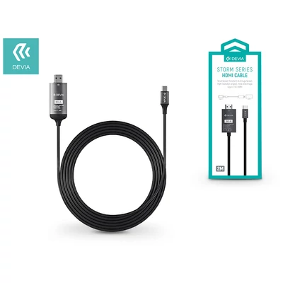 Devia USB Type-C - HDMI kábel 2 m-es vezetékkel - Devia Storm Series HDMI Cable - black