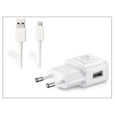 Samsung gyári USB hálózati töltő adapter + micro USB adatkábel - 5V/2A - ETA-U90EWEG + ECD-DU4AWE/EWE white (ECO csomagolás)