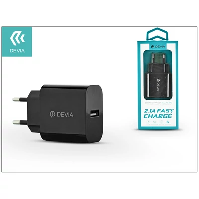 Devia Smart USB hálózati töltő adapter - Devia Smart USB Fast Charge - 5V/2,1A - black