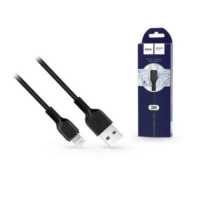 Apple iPhone Lightning USB töltő- és adatkábel 2 m-es vezetékkel - HOCO X20 Lightning Cable - 2A - fekete