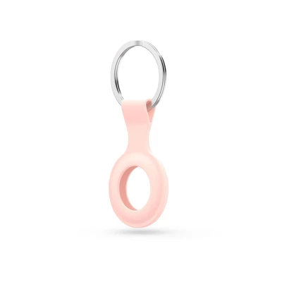 Szilikon védőtok és rögzítő kulcstartó Apple AirTag nyomkövetőhöz - pink (ECO csomagolás)