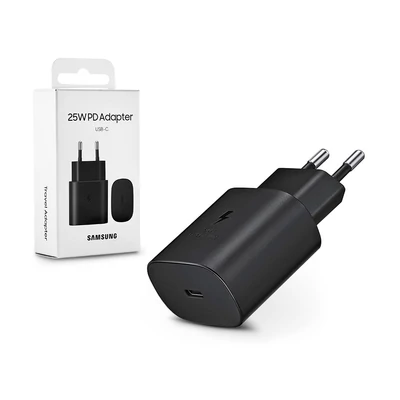 Samsung gyári USB hálózati töltő adapter Type-C csatlakozóval - 5V/3A - EP-TA800NBEG PD.3.0 Super Fast Charging - black 