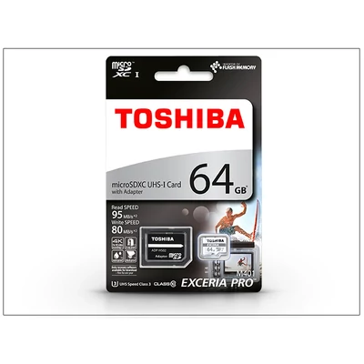 64 GB microSDXC™ UHS-I U3 Class 10 memóriakártya 95/80 + SD adapter - Exceria M401 Pro 4K
