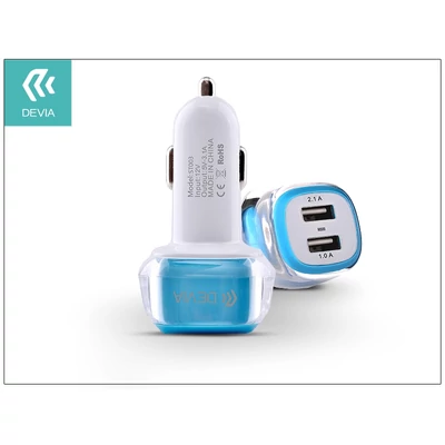 Devia Dual USB szivargyújtós töltő adapter - 5V/3,1A - blue/white
