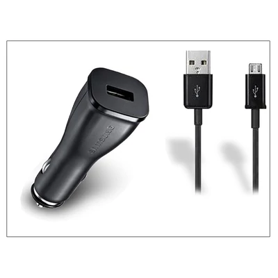 Samsung gyári USB szivargyújtós töltő adapter + micro USB adatkábel - 5V/2A - ECAP10XBK+ECC1DU6BBE black (csomagolás nélküli)
