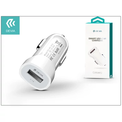 Devia Smart USB Car Charger szivargyújtós töltő adapter - 5V/2,1A - white