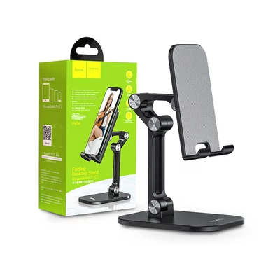 HOCO univerzális asztali telefon/tablet tartó 4,7-13" méretű készülékhez - HOCO PH34 Folding Desktop Stand - fekete