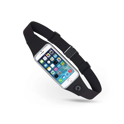 Univerzális ablakos sport övtáska max. 5,5" méretű készülékekhez - fekete - ECO csomagolás