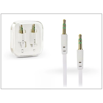 3,5 - 3,5 mm jack audio kábel 1 m-es lapos vezetékkel - fehér
