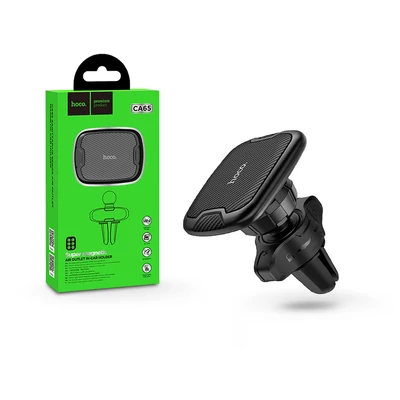 Univerzális szellőzőrácsba illeszthető mágneses PDA/GSM autós tartó - HOCO CA65 Super Magnetic Holder - fekete