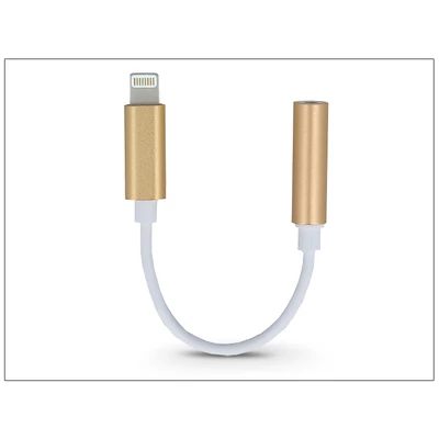 Lightning adapter 3,5 mm jack füllhallgatóhoz - fehér/arany
