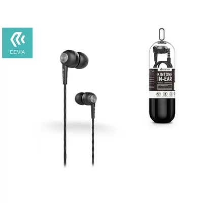 Devia univerzális sztereó felvevős fülhallgató - 3,5 mm jack - Devia Kintone V2 In-Ear Wired Earphones - black