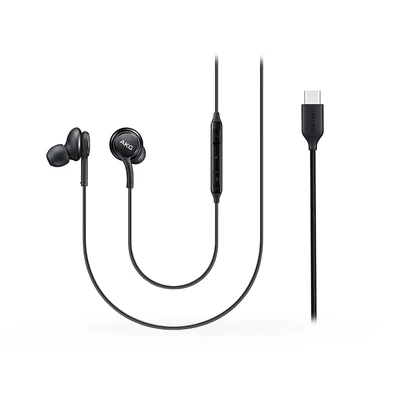 Samsung gyári sztereó J.B. szett - EO-IC100BBE tuned by AKG - Type-C csatlakozó - black (ECO csomagolás)