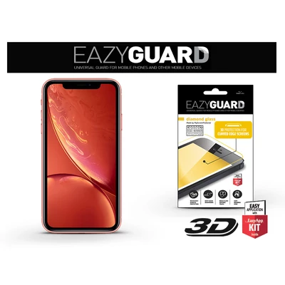 Apple iPhone XR gyémántüveg képernyővédő fólia - Diamond Glass 3D Fullcover - fekete