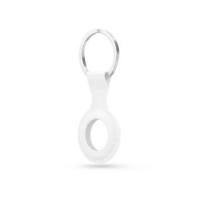 Szilikon védőtok és rögzítő kulcstartó Apple AirTag nyomkövetőhöz - fehér (ECO csomagolás)