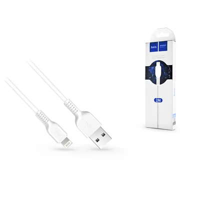 Apple iPhone Lightning USB töltő- és adatkábel 2 m-es vezetékkel - HOCO X20 Lightning Cable - 2A - fehér