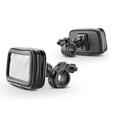 Univerzális kerékpárra/motorkerékpárra szerelhető, por- és cseppálló telefontartó - Fly B03-I5 - fekete