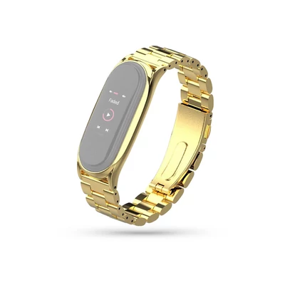 Xiaomi Mi Smart Band 5/Mi Smart Band 6 aktivitásmérőhöz fém szíj rozsdamentes acélból - gold