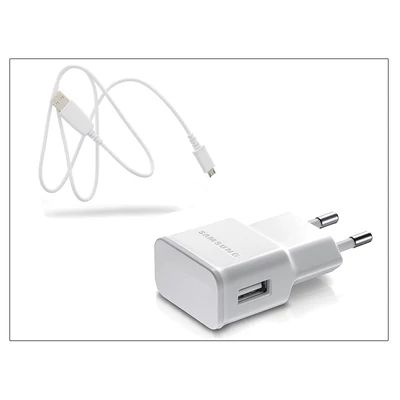 Samsung gyári USB hálózati töltő adapter + micro USB adatkábel - 5V/1A - ETA0U81EWE + ECB-DU28WE white (csomagolás nélküli)