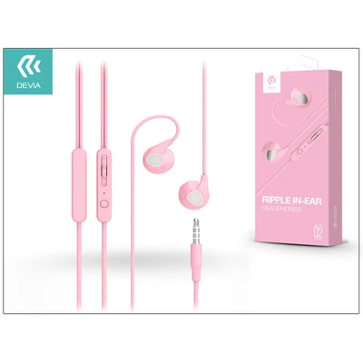 Devia univerzális sztereó felvevős fülhallgató - 3,5 mm jack - Devia Ripple D2 In-Ear Headphones - pink